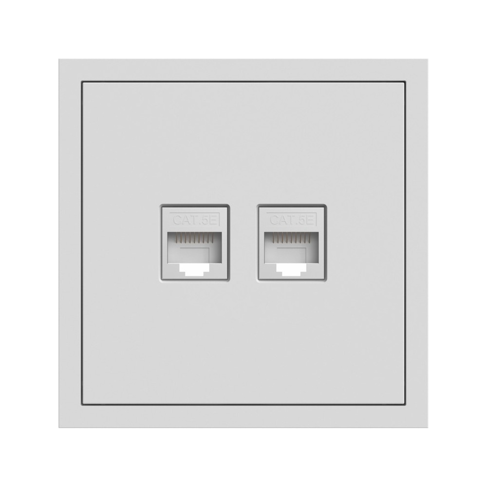 ardero_soft_80723_20260324181402 PC-розетка компьютерная 2-я RJ45, Cat.5e UTP Soft ARDERO, Белый (ER152PC-W) — изображение 1