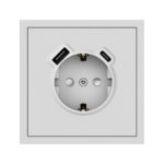 USB-розетка 1-я с заземлением USB-A+C 20W Soft ARDERO, Белый (ER123USB-W)