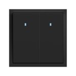 Выключатель 2-кл. с подсветкой Soft ARDERO, Черный (EV112L-B)
