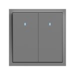 Выключатель 2-кл. с подсветкой Soft ARDERO, Серый (EV112L-G)