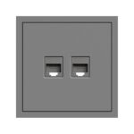 PC-розетка компьютерная 2-я RJ45, Cat.5e UTP Soft ARDERO, Серый (ER152PC-G)