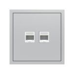 PC-розетка компьютерная 2-я RJ45, Cat.5e UTP Soft ARDERO, Серебро (ER152PC-S)