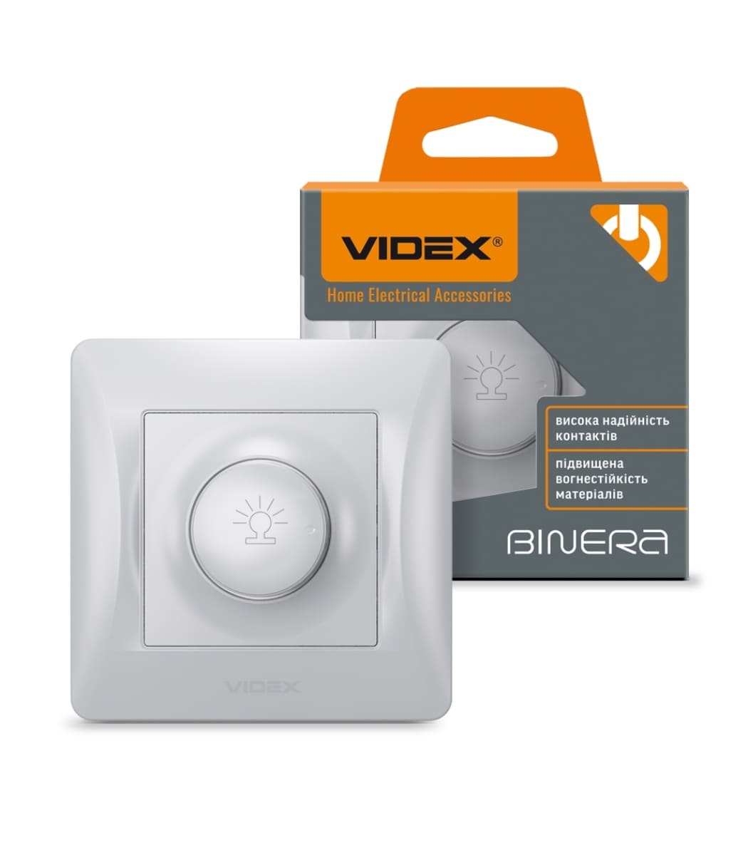 dimer-600vt-srіbniy-shovk-videx-binera Диммер 600Вт BINERA Videx, Серебряный шелк (VF-BNDM600-SS) — изображение 1