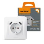 Розетка 1-я с заземлением и 2xUSB (2.1А) BINERA Videx, Белая (VF-BNSK1GU2-W)