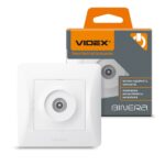 Розетка 1-я TV телевизионная BINERA Videx, Белая (VF-BNSK1TVME-W)