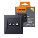 Розетка 2-я TV+SAT конечная BINERA Videx, Черный графит (VF-BNSK2TVSATE-BG)