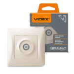Розетка 1-я SAT спутниковая BINERA Videx, Кремовая (VF-BNSK1SATE-CR)