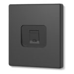 PC-розетка компьютерная 1-я RJ45, Cat.6e Nota Videx, Угольно-черная (VF-NT-SK1PC6-BL)