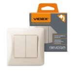 Проходной 2-кл. выключатель BINERA Videx, Кремовый (VF-BNSW2P-CR)